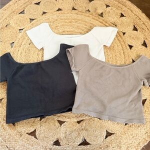 Together Black Ribbed Knit Top